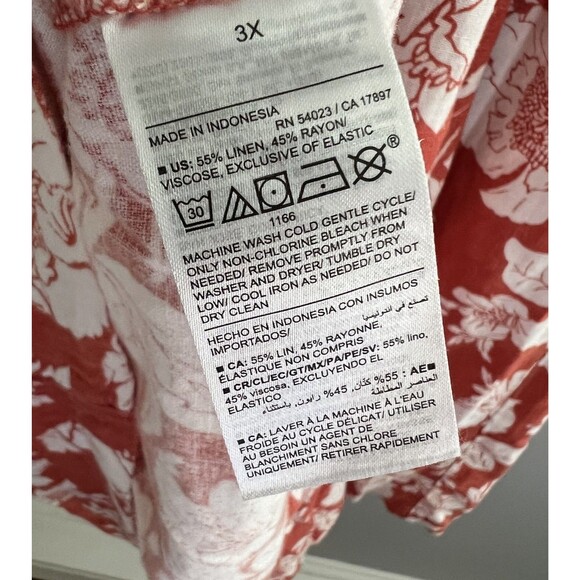 Old Navy Womens Dress Size 3X Floral Midi Linen Blend Sleeveless Cottage Prairie - Picture 8 of 8